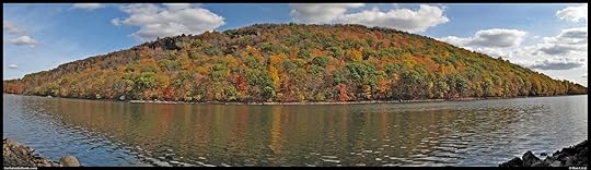  Panorama of colorful Chauncey Peak in Giuffrida Park, Meriden, Connecticut