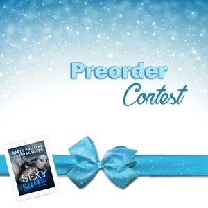 Christmas blue background with gift bow.