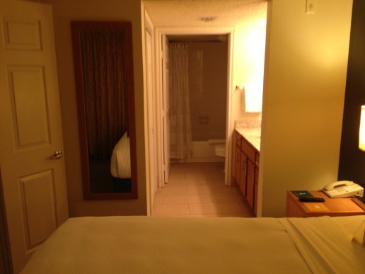 Looking into the bathroom 