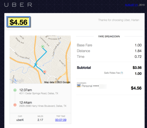 Have you ever seen an Uber receipt for less than $5?