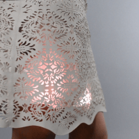 Pixels flash in the layers of fabric