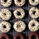 Mini Peanut Butter and Chocolate Baked Donuts