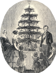 Queen Victoria and Prince Albert celebrating Christmas