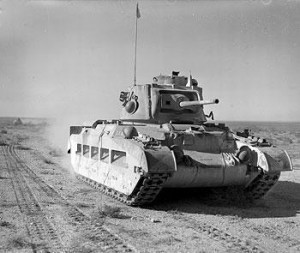 Matilda tank of British 7th Royal Tank Regiment in North Africa, 19 Dec 1940. (Imperial War Museum)