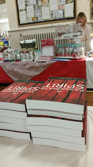 Copies of A Passionate Spirit for sale at the Clapham Terrace School Fair, Leamington Spa on 4 Dec 2015