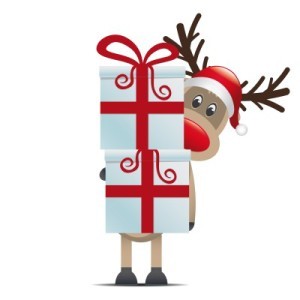 Christmas reindeer with presents