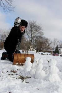 christmas card snow war