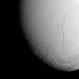 NASA image - near the south pole of Saturn's icy moon Enceladus