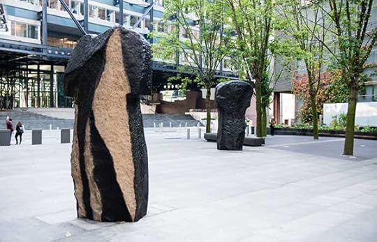 London art. Indian installation by artist Stephen Cox in Broadgate Plaza