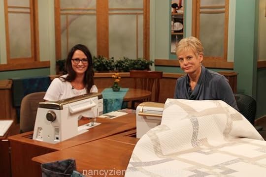 Natalia Bonner and Nancy Zieman on the Set of Sewing With Nancy 