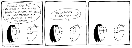 Tira cómica sobre los típicos malentendidos que tienen que sufrir los que estudiaron ciencias políticas.