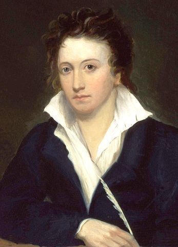 Percy Bysshe Shelley, by Alfred Clint, 1819. Public domain via Wikimedia Commons.