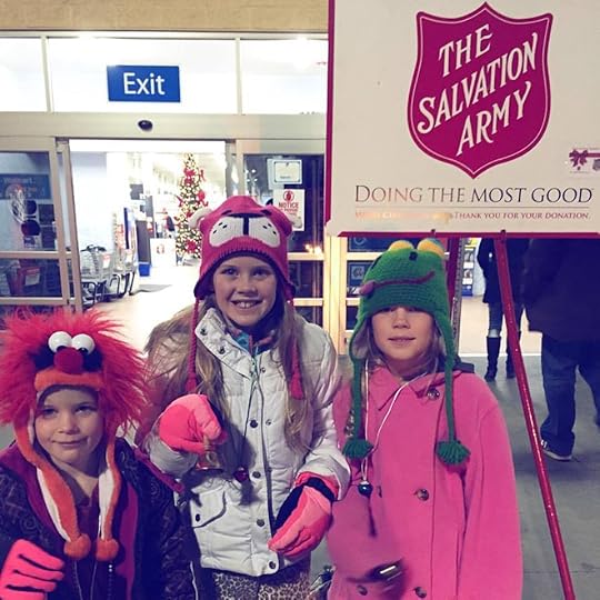 Ringing the Salvation Army red kettle bell