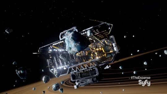 The ice-mining freighter Cantebury in The Expanse