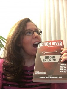 Kelly eating her book