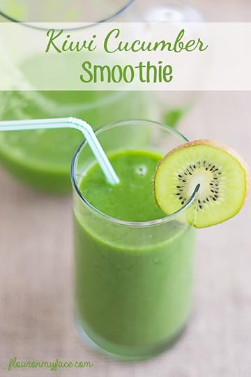 Start the morning off right with a Kiwi Cucumber Smoothie recipe via flouronmyface.com