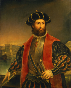 'Vasco da Gama' (circa 1460-1524), oil on canvass by antonio Manuel da Fonseca, 1838. In the National Maritime Museum, Greenwich. 