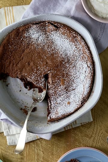 Chocolate Pudding Cake with orange and nutmeg
