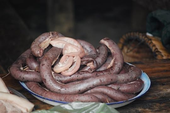 Blood sausage. See the advice at the end of this post.