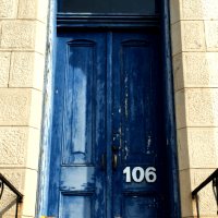 blue door
