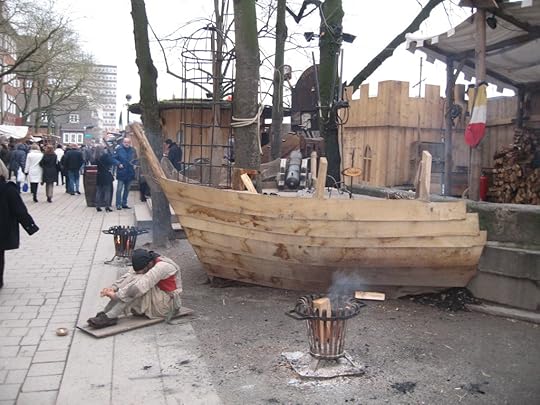 The Schlachte market also includes a pirate village. Here, a pirate is taking a well deserved nap after a long day of pillaging and plundering.