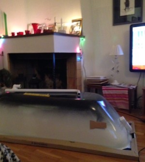 Nu är vi på upploppet. Badkar (i vardagsrummet)