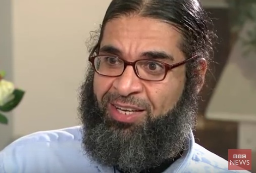 Shaker Aamer, in a screenshot from his interview with the BBC, broadcast on December 14, 2015.