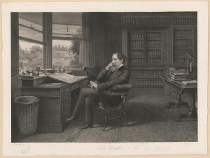 Charles Dickens in his study at Gadshill Place. Samuel Hollyer, 1875. Prints and Photographs Division. 
