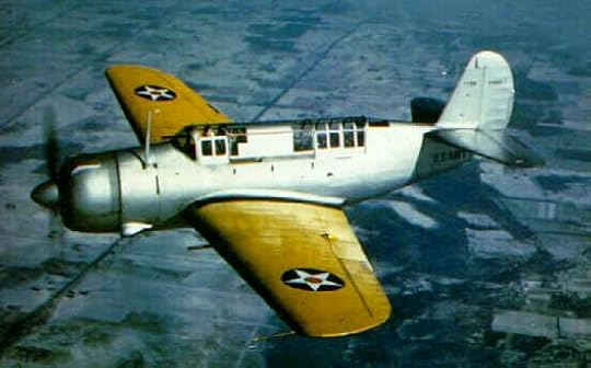 XSB2C Helldiver prototype aircraft in flight, late 1940 (public domain)