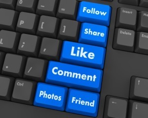 Keyboard with Facebook Like key, Follow key, etc.
