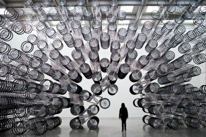 Ai WeiWei at the NGV with bicycles