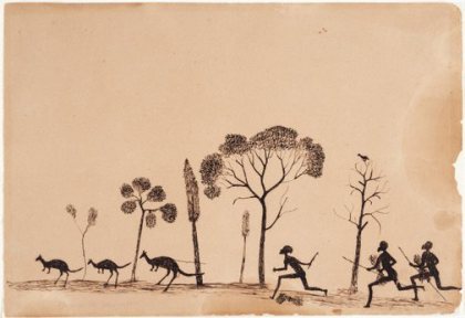 Spearing the kangaroo by Tommy McRae, circa 1880s-circa 1890s