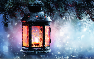 resized lantern in snow