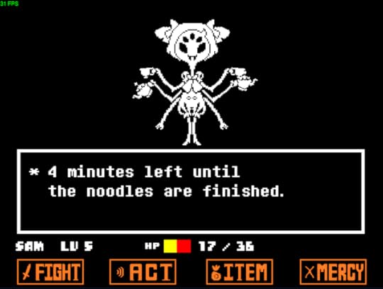 Not to mention little goofy things, like when I used noodles to heal myself in battle.