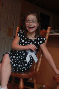 Rocking new-to-her polka dots