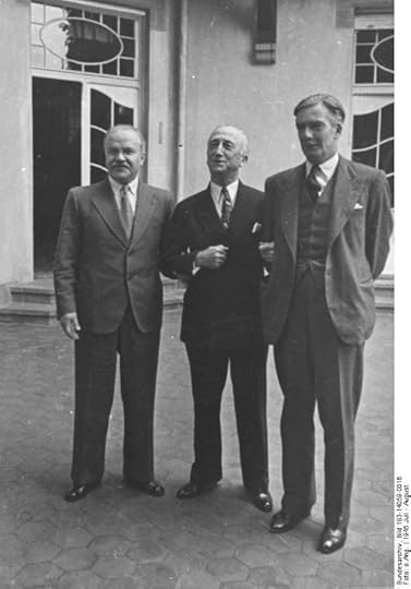 USSR Foreign Minister Vyacheslav Molotov, US Secretary of State James Byrnes, and UK Secretary of State for Foreign Affairs Anthony Eden at Potsdam, Germany, Jul-Aug 1945 (German Federal Archive, Bild 183-14059-0016)