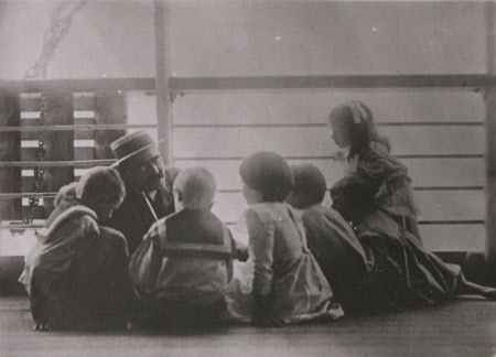 Kipling on board ship in 1902 en route to South Africa. © National Trust / Charles Thomas.