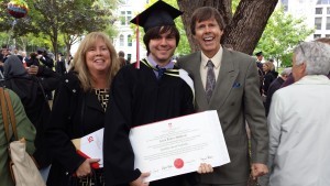 We are all pictured here at J.R.'s graduation. Lee on the left and husband Kevin on the right. Proud parents. Shoot for your dreams.