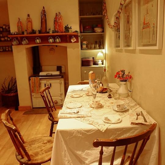 Breakfast table during the dark days of winter
