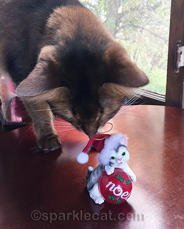 cat noel ornament, Christmas cat ornament