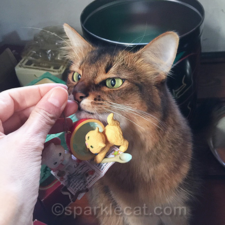 somali cat, Christmas cat ornament, christmas tree decorations