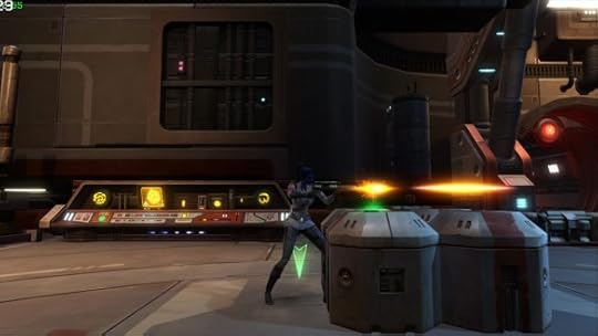 My Imperial agent in a firefight in Star Wars: The Old Republic