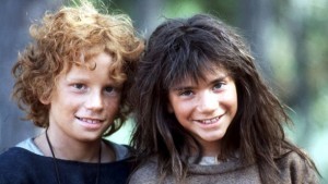 Ronja and her friend Birk, from rival robber bands. Sort of a little 