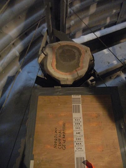 Ice mold of Amundsen's head in the beer can at the South Pole. It was used during the 100th Commemoration Ceremonies