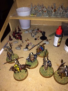 Photo of Gav's almost-finished Knights miniatures