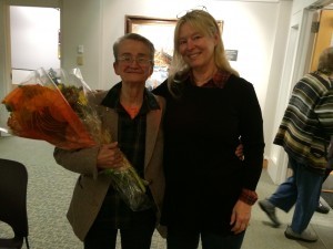Celebrating Carol Briggs retirement at the Curtis Memorial Library in Brunswick