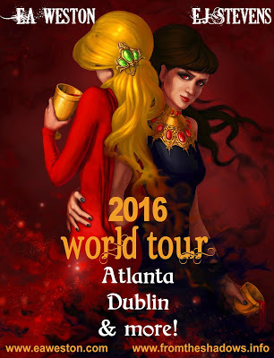 E.J. Stevens and E.A. Weston 2016 world book tour Atlanta Dublin