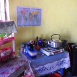 Cooking area with propane tank
