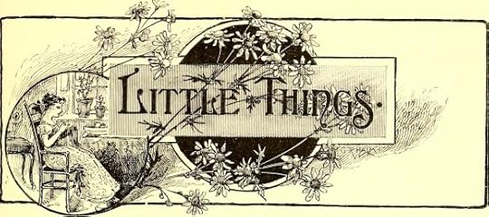 an illustration of a woman sewing and the caption Little Things