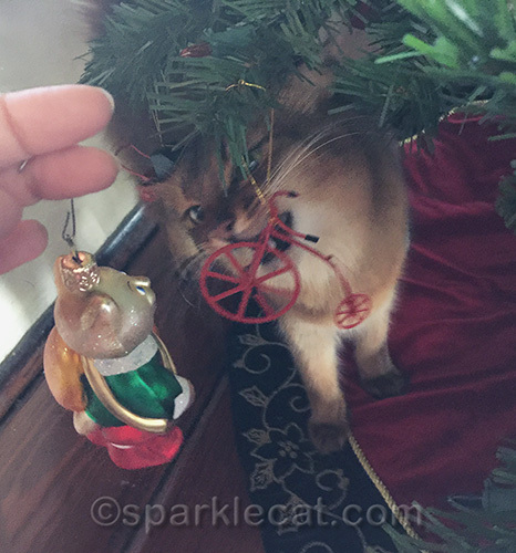 Somali cat, Christmas tree, Christmas tree ornament, cat ornament